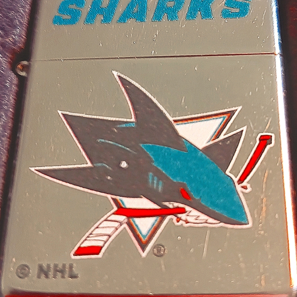 New - Zippo Lighter - NHL Authorized - San Jose Sharks W/ NHL Marked Box